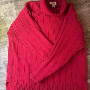 Charter Club Red Ribbed Turtleneck Sweater